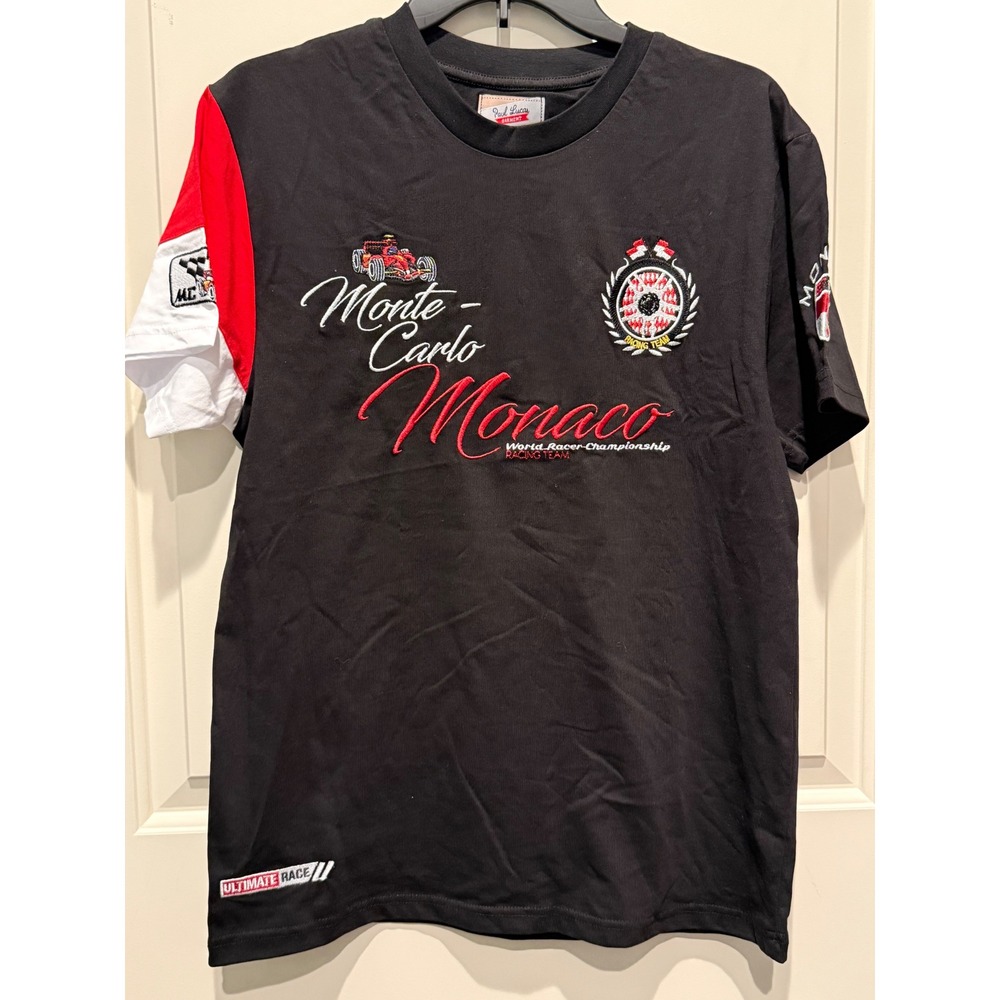 Paul Lucas Grand Prix Monte Carlo Monaco Racing T-Shirt Black Medium Embroidered